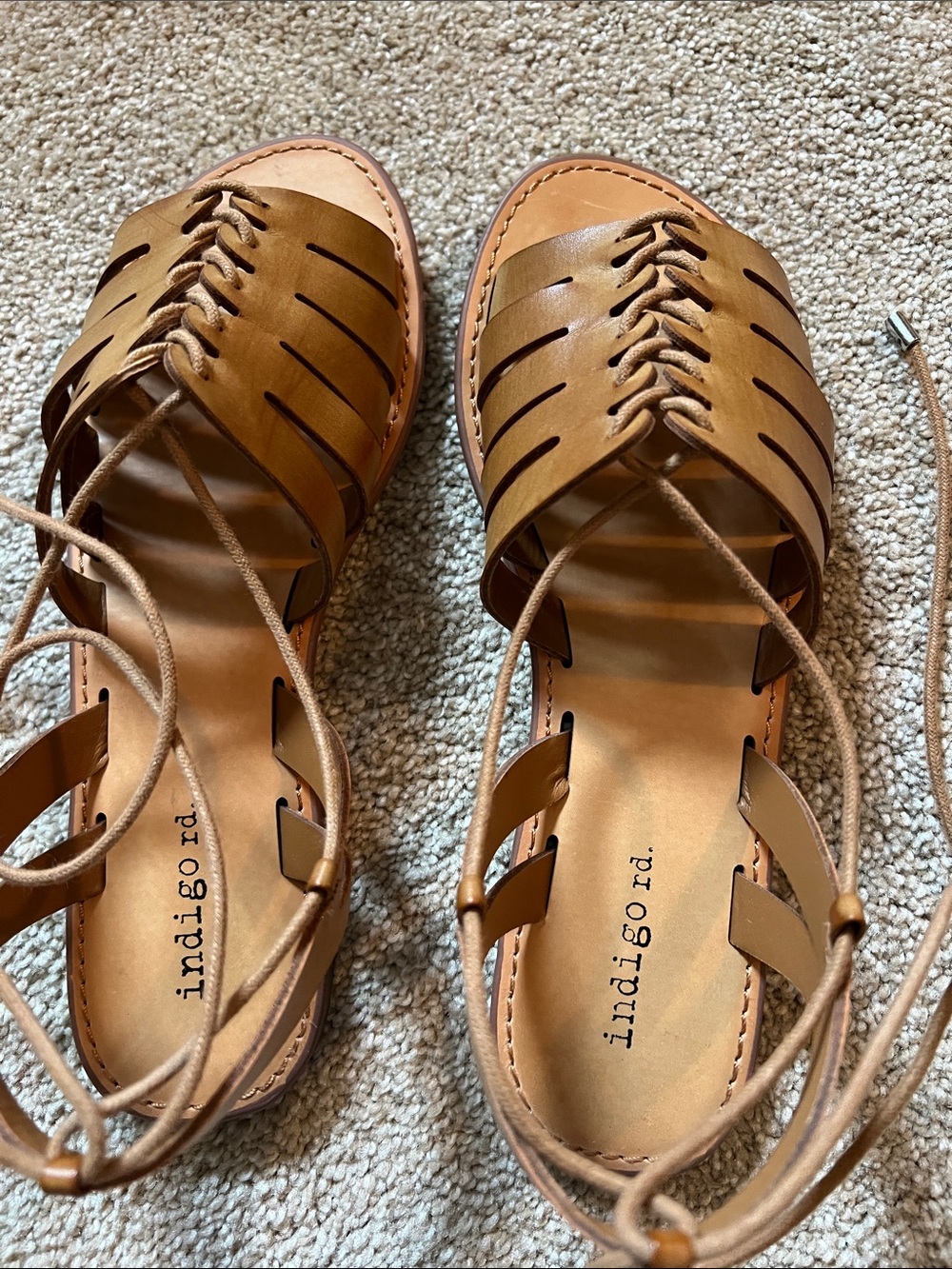 Indigo Rd. Brown Lace-Up Gladiator Sandals for Women worn once. 7. - Picture 2 of 6